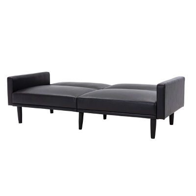 Faux Leather Futon Sofa With Arms Black - Room Essentials™ 10 Faux Leather Futon Sofa With Arms Black - Room Essentials™ - Image 10