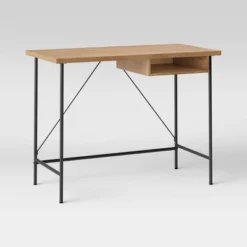 Wood And Metal Writing Desk With Storage - Room Essentials™ -Room Essentials Sales Store GUEST 11fddfe3 6162 4a58 8bb3 5903c2a3ce2d