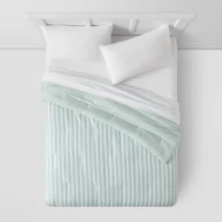 Microfiber Reversible Stripe Comforter Mint Green - Room Essentials™ -Room Essentials Sales Store GUEST 42587d4b b541 47ee b41f 96f9590cdb79