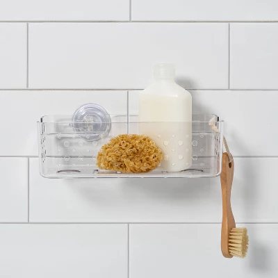 Suction Medium Basket Clear - Room Essentials™ 1 Suction Medium Basket Clear - Room Essentials™