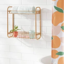Room Essentials Sales Store 17 On The Wall 2 Tier Shelving Rack Metallic Gold - Room Essentials™