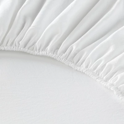 Full Garment Washed Microfiber Solid Sheet Set White - Room Essentials™ 3 Full Garment Washed Microfiber Solid Sheet Set White - Room Essentials™ - Image 3