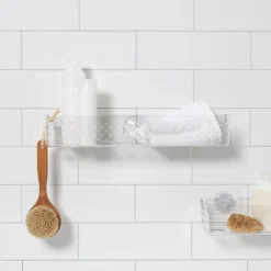 Room Essentials Sales Store 20 Suction Long Basket Clear - Room Essentials™