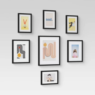 Set Of 7 Gallery Frame Set Black - Room Essentials™ 2 Set Of 7 Gallery Frame Set Black - Room Essentials™ - Image 2