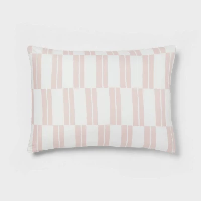 Dash Stripe Printed Microfiber Reversible Comforter & Sheets Set Ivory/Light Pink - Room Essentials™ 4 Dash Stripe Printed Microfiber Reversible Comforter & Sheets Set Ivory/Light Pink - Room Essentials™ - Image 4