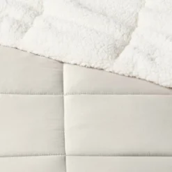 Sherpa Washed Microfiber Reversible Comforter - Room Essentials™ -Room Essentials Sales Store GUEST c2a3a9f9 2ea7 454d 8307 6e3a56bc2a72
