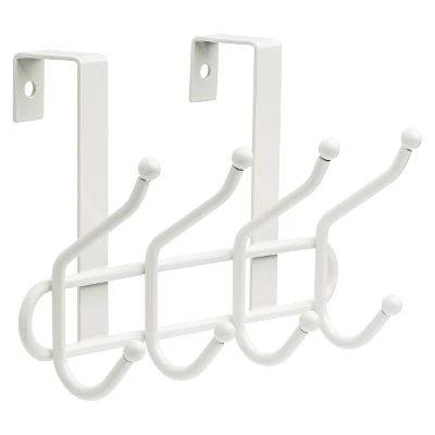 Over The Door Quad Decorative Hook Racks White - Room Essentials™ 1 Over The Door Quad Decorative Hook Racks White - Room Essentials™
