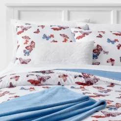 Butterfly Print Microfiber Decorative Bed Set With Throw Blue/Red/White - Room Essentials™ 13 Butterfly Print Microfiber Decorative Bed Set With Throw Blue/Red/White - Room Essentials™ -Room Essentials Sales Store GUEST e00afba5 a714 4928 90f7 d5171afd96c9